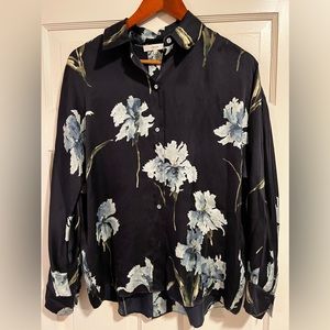 Vince floral navy blouse. Size small.